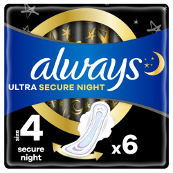 Гигиенические прокладки Always Ultra Secure Night (Размер 4) 6 шт