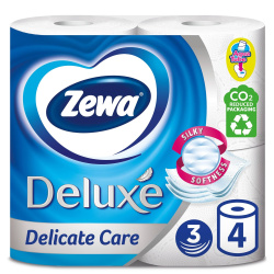 Zewa Deluxe туалетная бумага белая 3 слоя 4 рулона