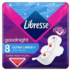 Libresse Ultra Goodnight Large гигиенические прокладки ночные 8 шт