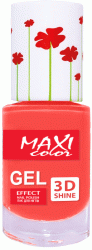 Лак для ногтей гель эффект MAXI Color Hot Summer №22 Перец Чили, 10 мл