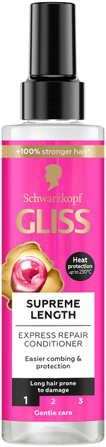 Експрес-кондиціонер GLISS Supreme Length для довгого волосся, схильного до пошкоджень та жирності, 200 мл