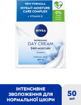 Освіжаючий денний крем Nivea для нормальної шкіри з SPF 15, 50 мл фото 2