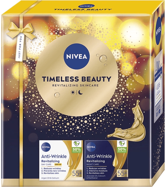Подарочный набор NIVEA Timeless Beauty 55+: крем дневной 50 мл, крем ночной 50 мл