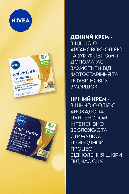 Подарочный набор NIVEA Timeless Beauty 55+: крем дневной 50 мл, крем ночной 50 мл фото 3