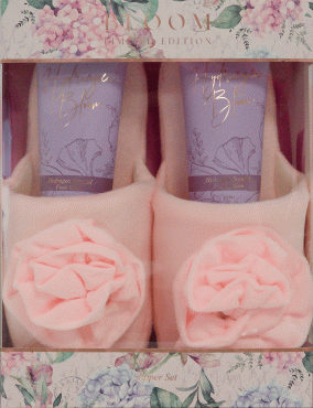 Набор подарочный д/ванны Bloom с тапочками (мыло 155мл+лосьон 155мл+тапки 1пара)
