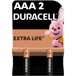 Щелочные батарейки DURACELL Basic AAA, в упаковке 2 шт.