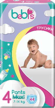 Підгузки-трусики дитячі Bebis Pants Maxi №4, 7-14 кг 44 шт