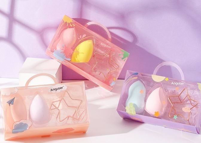 Anguoer Набір подарунковий (б'юті-блендери 2 шт + тримач-зірка ), 1шт