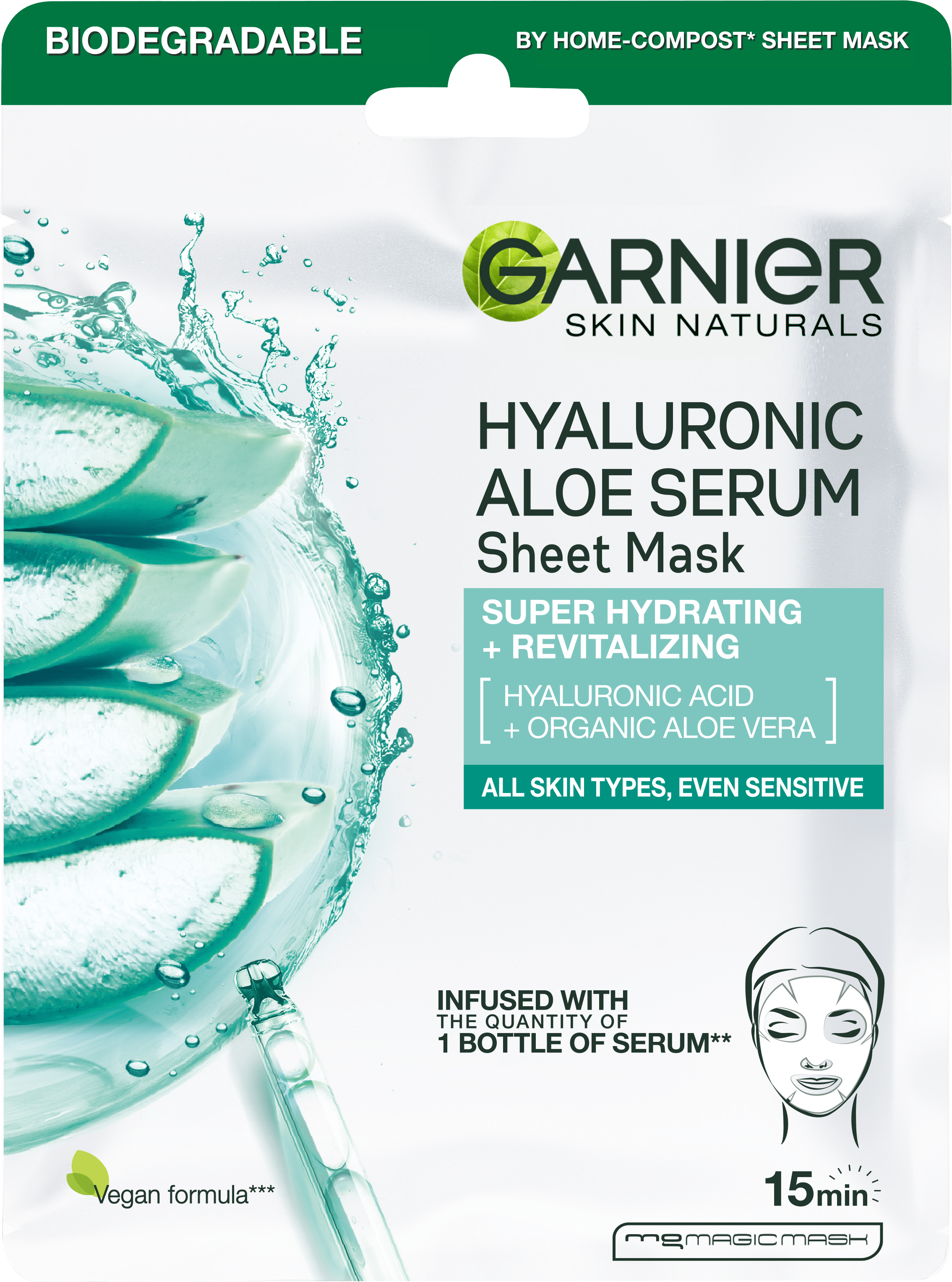 Маска тканевая для лица Garnier Skin Naturals гиалуроновая 28 г