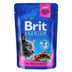 Brit Premium корм для кошек с курицей и индейкой, 100 г
