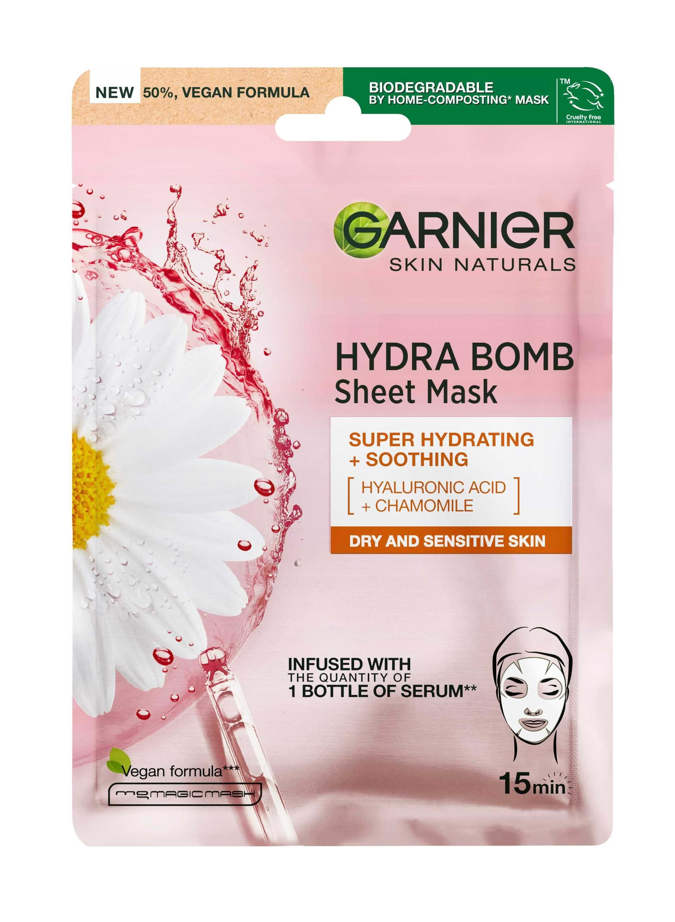 Тканинна маска Garnier Skin Naturals зволоження + догляд для сухої і чутливої ​​шкіри, 32 г