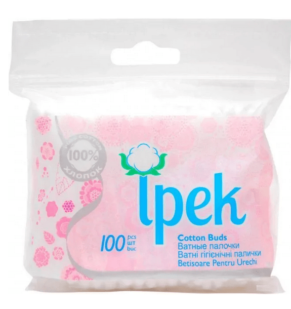 Ватні палички IPEK п/е, 100 шт