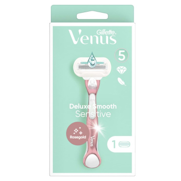Станок для бритья женский Venus Extra Smooth Sensitive RoseGold с 1 сменным картриджем фото 1