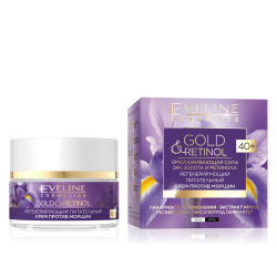 Крем для обличчя Eveline Gold & Retinol регенеруючий поживний від зморшок 40+, 50 мл