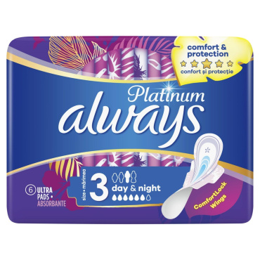 Гігієнічні прокладки Always Platinum Day&Night (Розмір 3) 6 шт фото 1