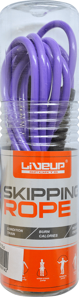 Скакалка в тубусе LiveUp фиолетовая, 1 шт