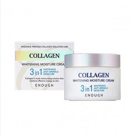 Крем для обличчя Enough з колагеном Collagen Whitening Moisture Cream зволожує з освітлюючим ефектом 3 в 1,50 мл