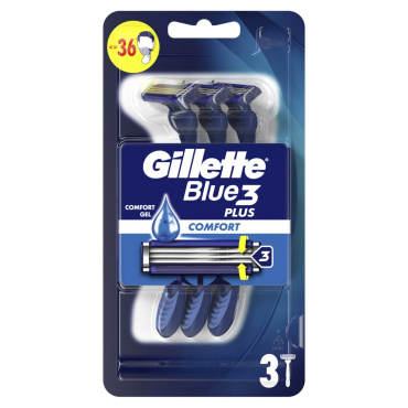 Одноразовые станки для бритья (Бритвы) мужские Gillette Blue3 Comfort, 3 шт фото 1