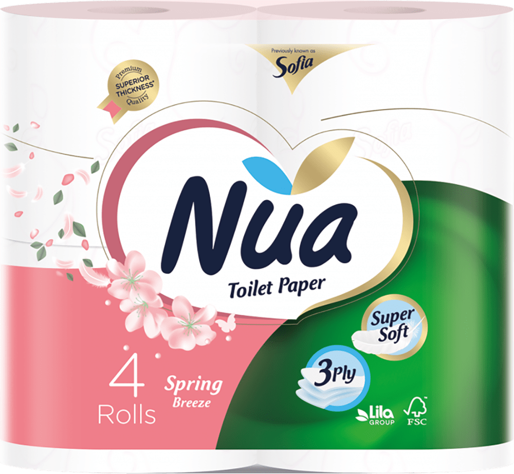 Туалетний папір Nua ароматизований 3 шари, 4 шт
