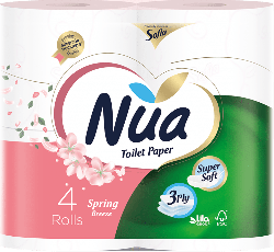 Туалетная бумага Nua ароматизированная 3 слоя, 4 шт