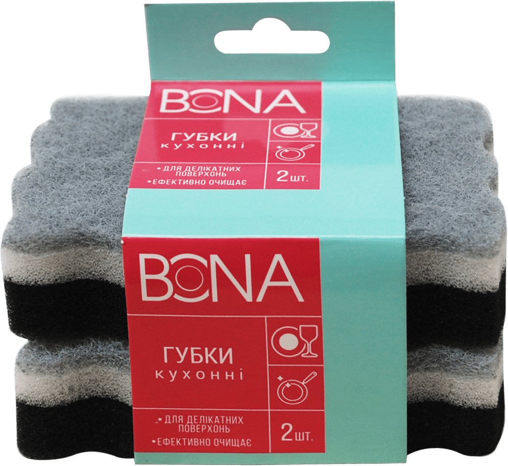 Bona губки кухонні комфорт, 2шт