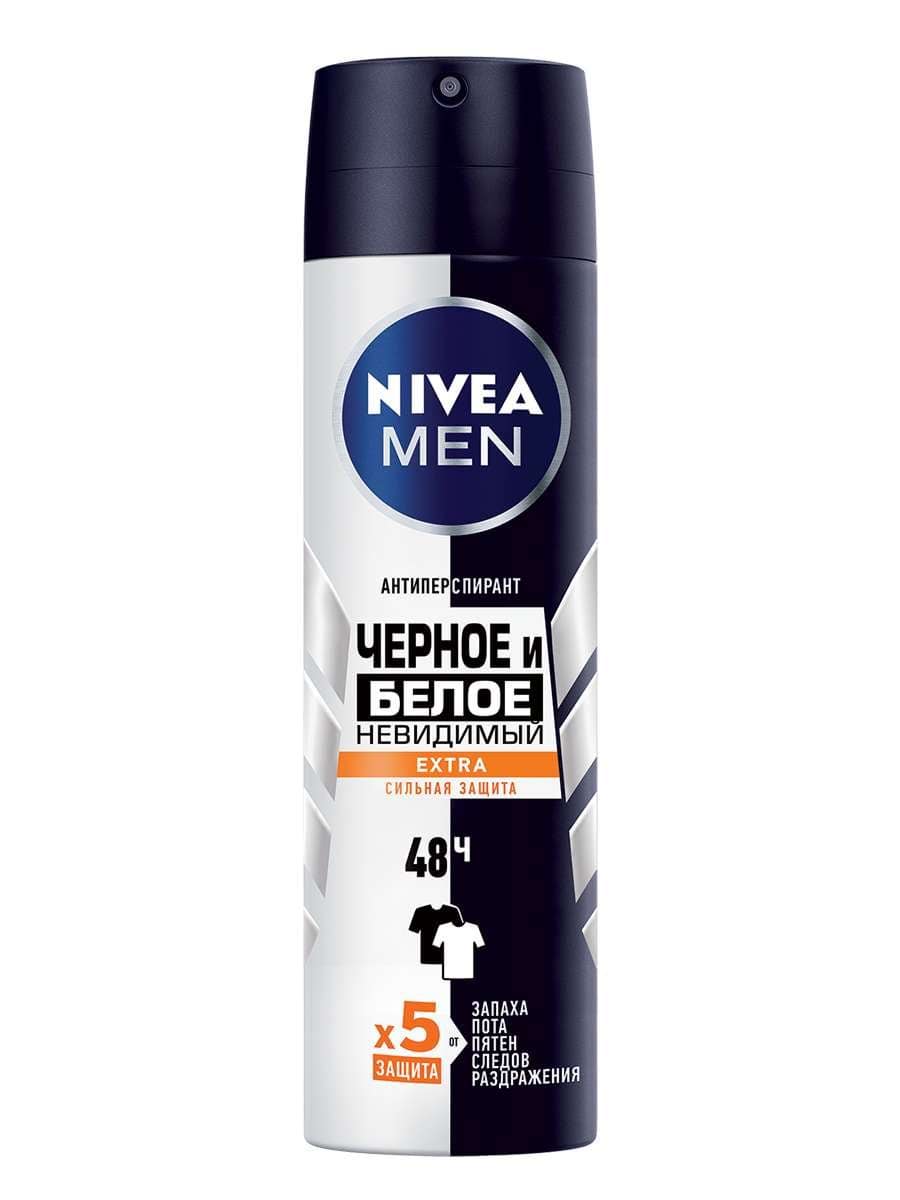 Антиперспирант Nivea Men Черное и Белое Невидимый Extra спрей 150 мл