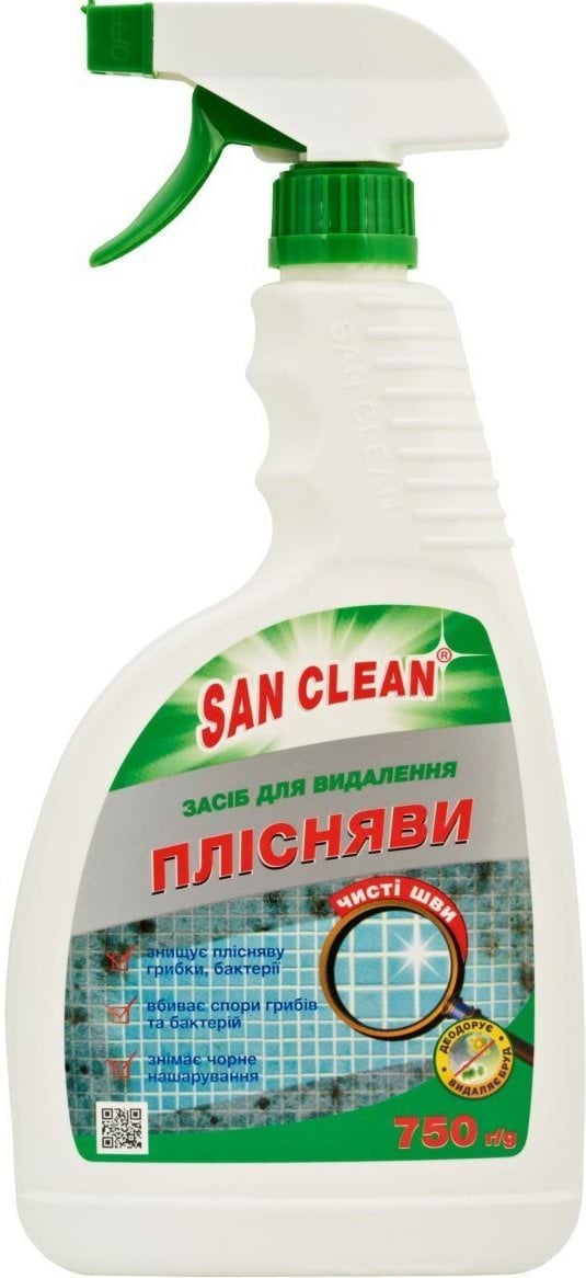 Засіб для чищення Сан Клин для видалення цвілі та бруду з розпилювачем 750 мл