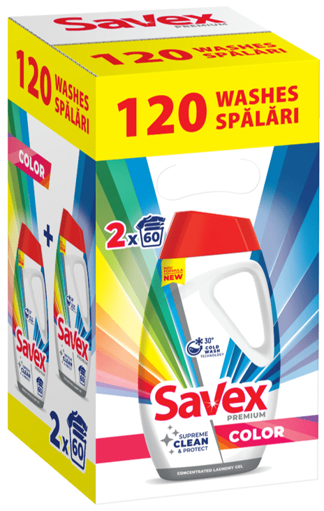Гель для прання Savex Premium Color автомат 2.7 + 2.7 л