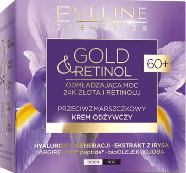 Крем-ліфтинг для обличчя Eveline Gold & Retinol підтягуючий від глибоких зморшок 60+ 50 мл фото 1