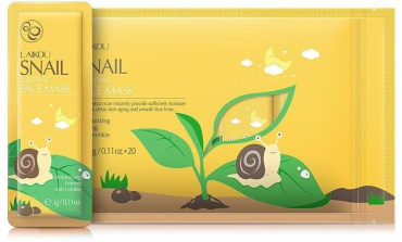 Маска для лица Laikou с муцином улитки 3 г х 20 шт. фото 1