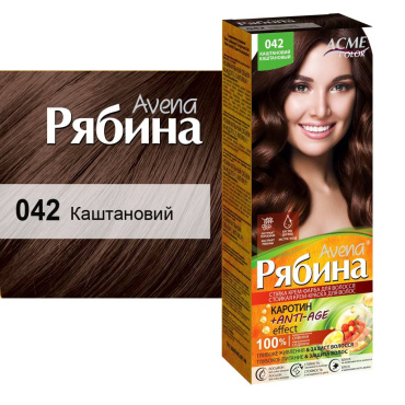 Крем-краска для волос Рябина Avena Каштановый 135 мл