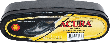 Acura Губка для шкіряного взуття на силіконовій основі Човник чорна, 1шт