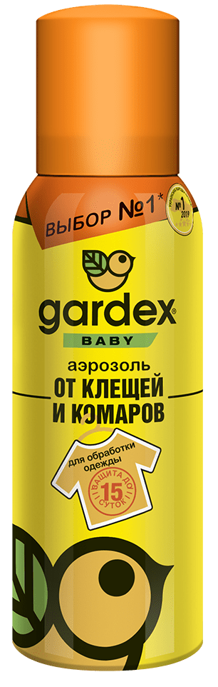 Аэрозоль Gardex Baby от клещей и комаров на детскую одежду, 100 мл ...