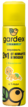 Аерозоль Gardex Baby від комарів і мошок для дітей від 1 року, 80 мл