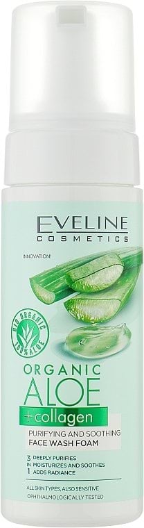 Пінка для вмивання Eveline Cosmetics Organic Aloe + Collagen заспокійлива 150 мл