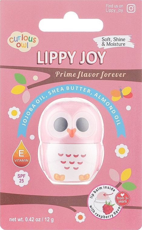 Бальзам для губ Lippy JOY CURIOUS OWL малина 12 г