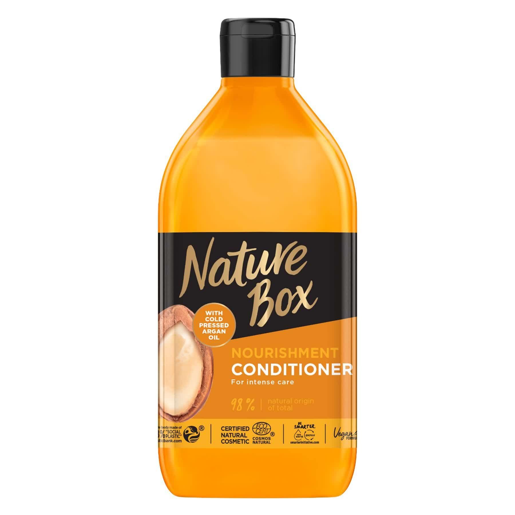 Бальзам Nature Box для питания и интенсивного ухода за волосами с аргановым маслом холодного отжима 385 мл.