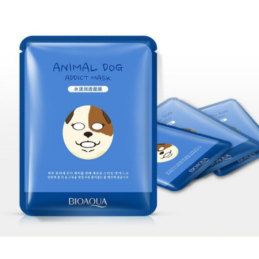 BIOAQUA маска для лица тканевая питающая и увлажняющая с принтом собака, 1шт фото 1