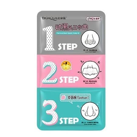 Маска трьохетапна BIOAQUA проти чорних цяток та для звуження пор носу, 3x4,5г