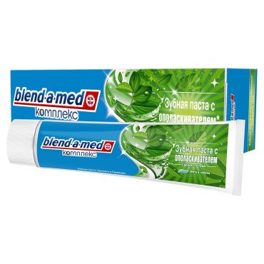 Зубная паста Blend-a-Med Комплекс с ополаскивателем Свежесть трав Мята и чабрец, 140 мл фото 1