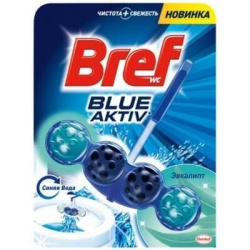 Блок для унітазу Bref Blue Aktiv Блакитна вода Свіжість евкаліпту, 50г