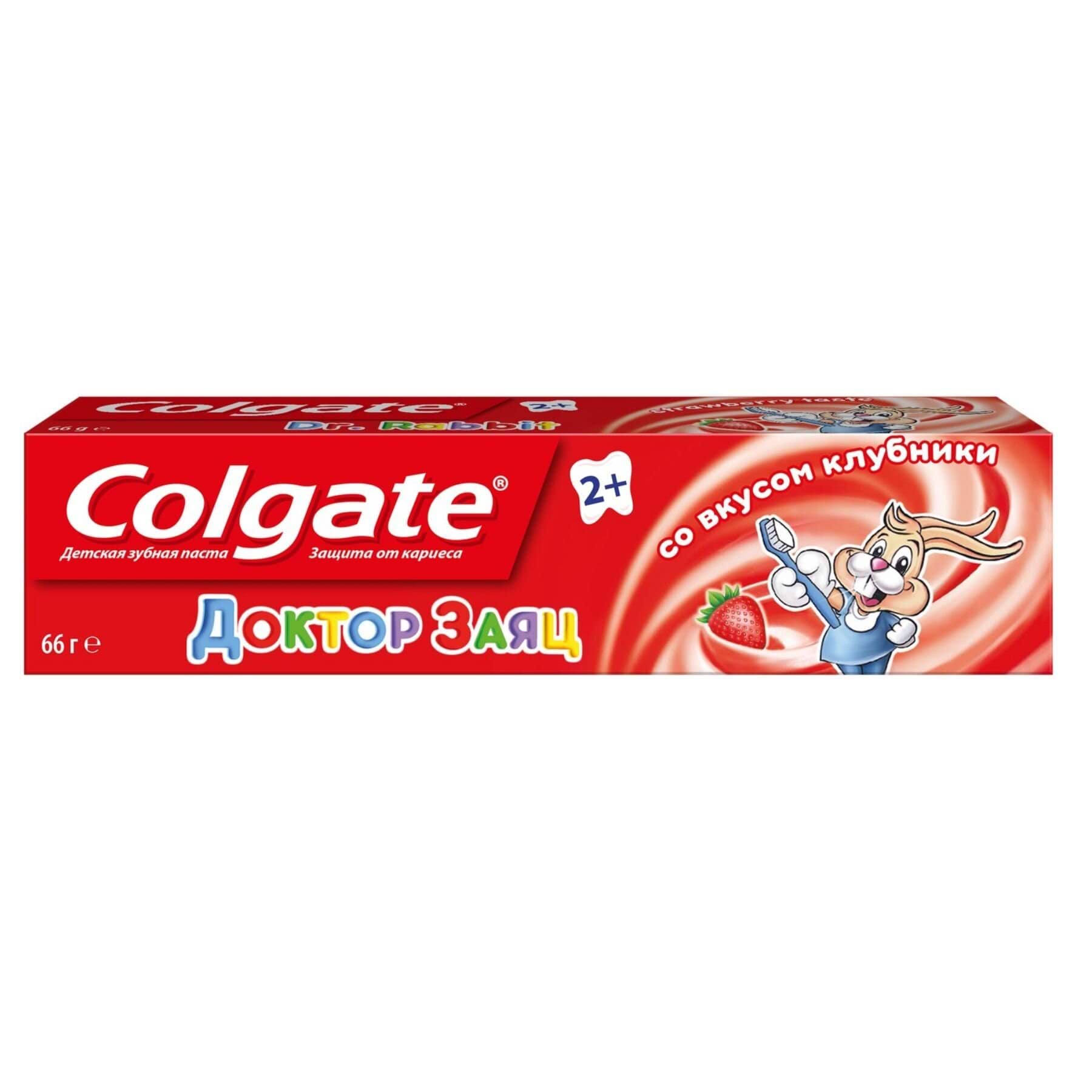 Детская зубная паста Colgate Доктор Заяц со вкусом клубники 50 мл