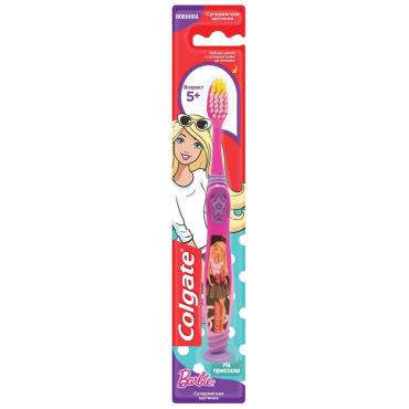 Зубная щетка Colgate Барби/Бетмен для детей от 5 лет фото 1