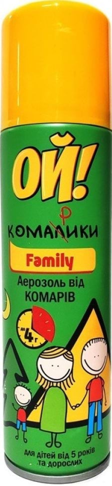 Аерозольний репелентний спрей ОЙ! КОМАРИКИ Family 150 мл