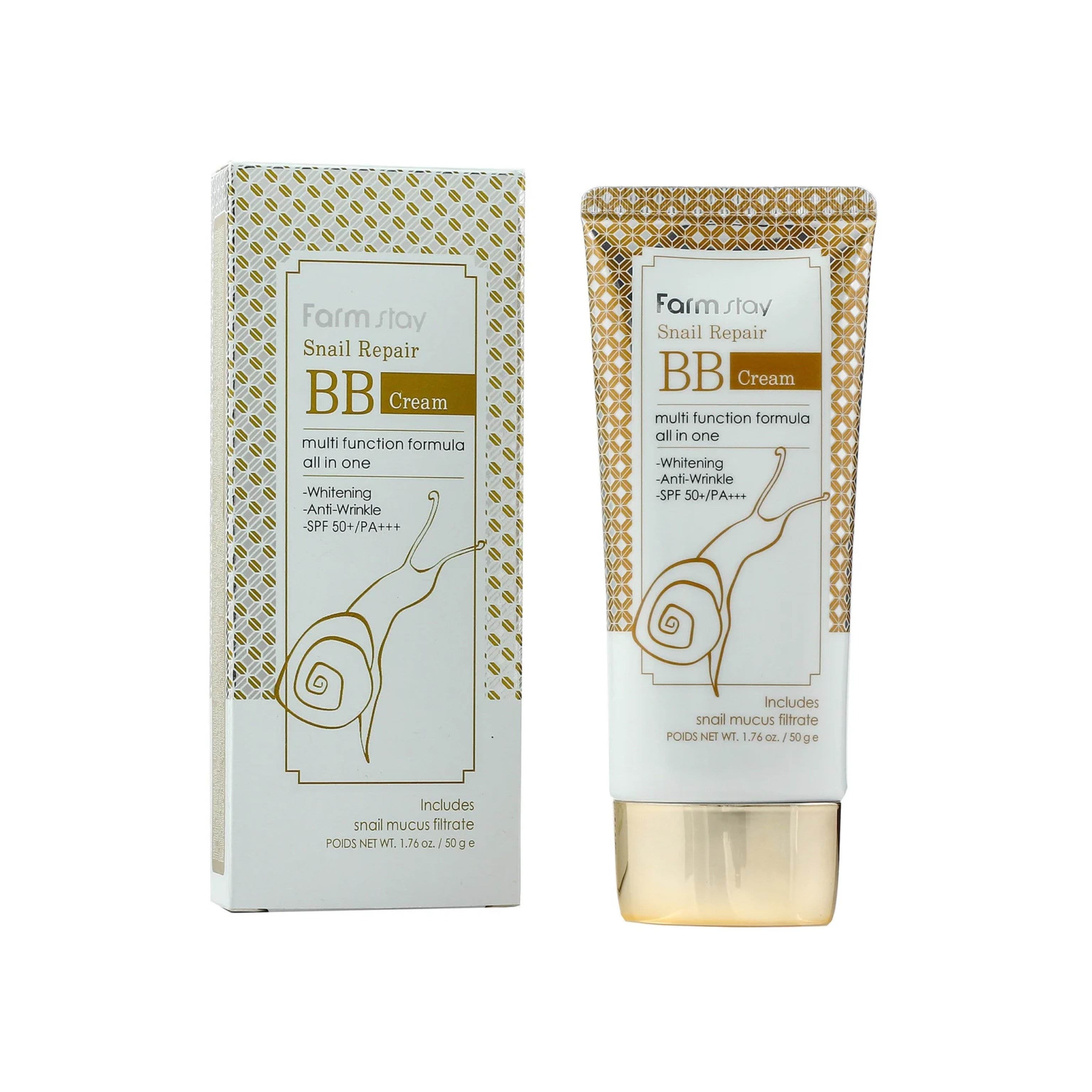 Крем для лица ВВ FarmStay с муцином слитки SPF 50+, 50 г