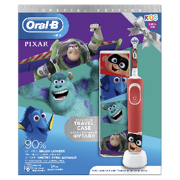 Детская электрическая зубная щетка + футляр Oral-B Kids Лучшие мультфильмы Pixar 3+ фото 1