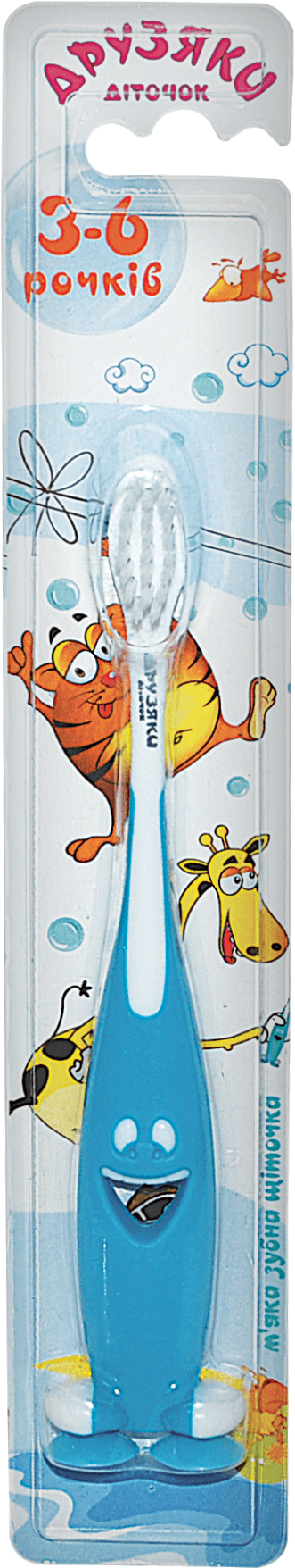 Друзяки зубная щетка kids dental care 3-6 years голубая, 1шт
