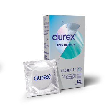Презервативи латексні з силіконовою змазкою DUREX® Іnvisible (ультратонкі), 12 шт.