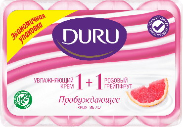 Duru крем-мило 1+1 Крем та рожевий грейпфрут, 4*90г