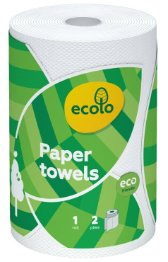 Бумажные полотенца Ecolo Белые 120 отрывов 2 слоя, 1 шт
